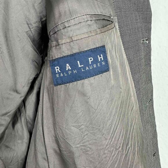 Ralph Lauren Blazer Men's Size 40R Gray Shepard Check Wool Cashmere Blend Jacket - Picture 7 of 10
